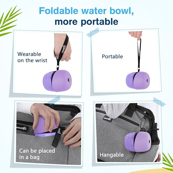 Pecute Portable Dog Water Bottle, 2 in 1 Cat Dog Travel Water Bottle Bowl Leakproof with Double Seal, BPA Free, Lightweight, Pet Small Animal Water Bottel Dispenser for Outdoor Walking Hiking Travels