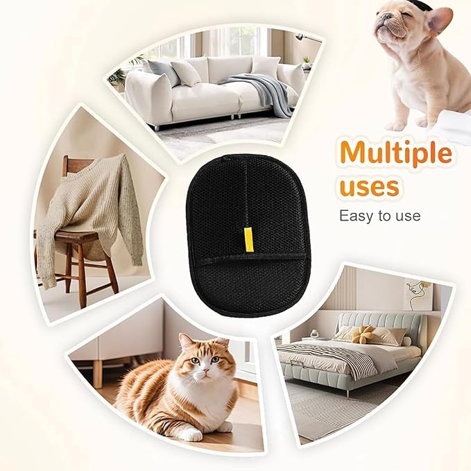 Pet Hair Removal Glove for Cats & Dogs,Pet Hair Remover Electrostatic Gloves,Efficient Pet Grooming Gloves,Reusable Cat & Dog Hair Remover for Couch, Furniture, Carpet, Curtain(3PC)