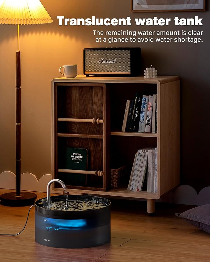 Cat Water Fountain: 108oz/3.2L Cat Fountain Super Silent Pet Water Fountain - Water Fountains for Cats Indoor - Faucet Cat Fountain- Suitable for Cats and Dogs - with 6 Filters & 3 Sponges