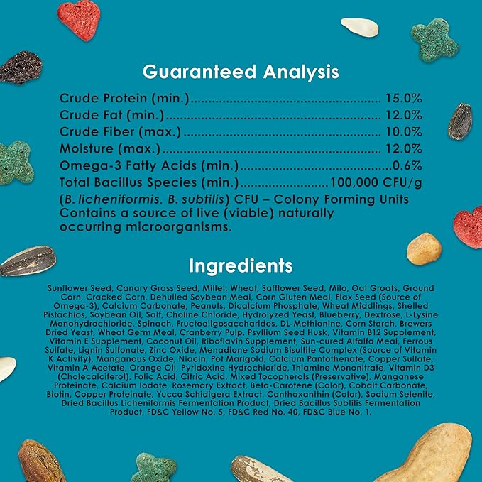 Kaytee Forti-Diet Pro Health Nourish+Protect Conure & Lovebird Food, Comprehensive Nutrition Backed by Science, Digestive Health, Immune Support, 4 pounds