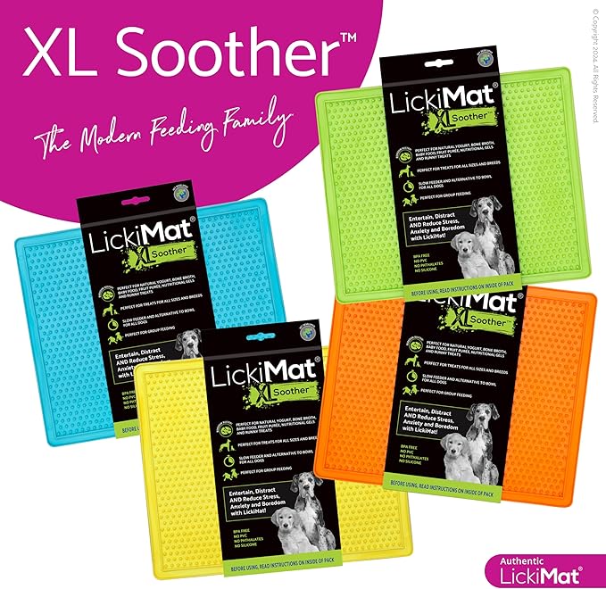 LickiMat X Large Breed Soother Dog Lick Mat, Dog Calmer, Slow Feeder, Anxiety Reliever Alternative to Puzzle Toys, Slow Feeding Bowls. Use Peanut Butter, Wet, Raw, Mixed Food, Healthy Treats - Green