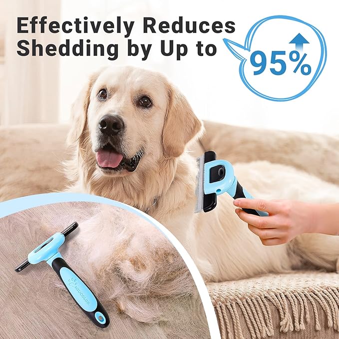 MIU COLOR Pet Grooming Brush, Deshedding Tool for Dogs & Cats, Effectively Reduces Shedding by up to 95% for Short Medium and Long Pet Hair