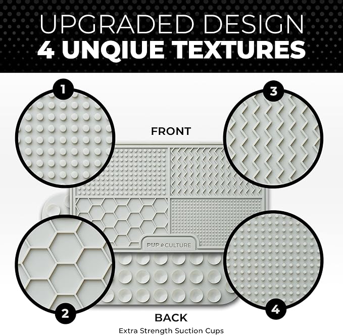 Pup Culture Dog Lick Mat for Dogs, Feeding Pad for Anxious Pets Plus 4 Different Puzzles for Mental Stimulation for Dogs - Supports Mental, Dental, and Digestive Health, Bite Resistant and Heavy Duty