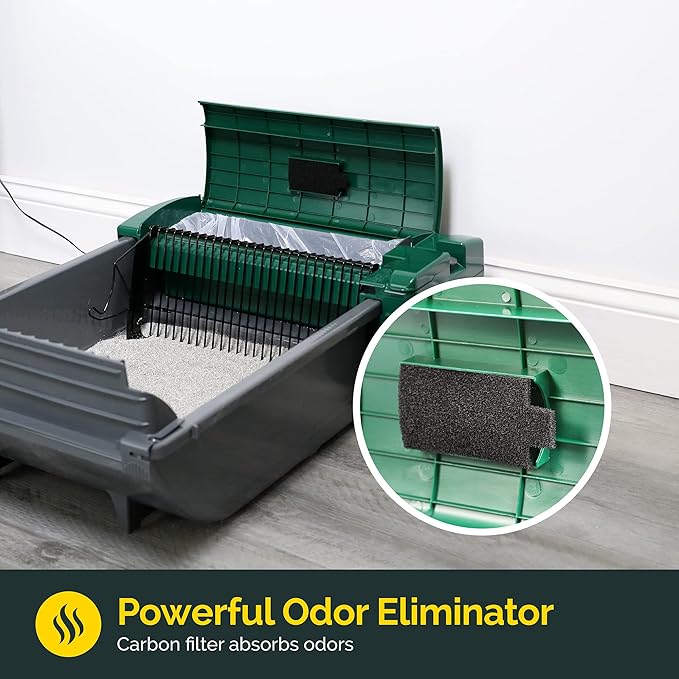 Pet Zone Smart Scoop Litter Box Value Pack, Self Cleaning, Hands-Free Large Litter Box, Easy to Clean