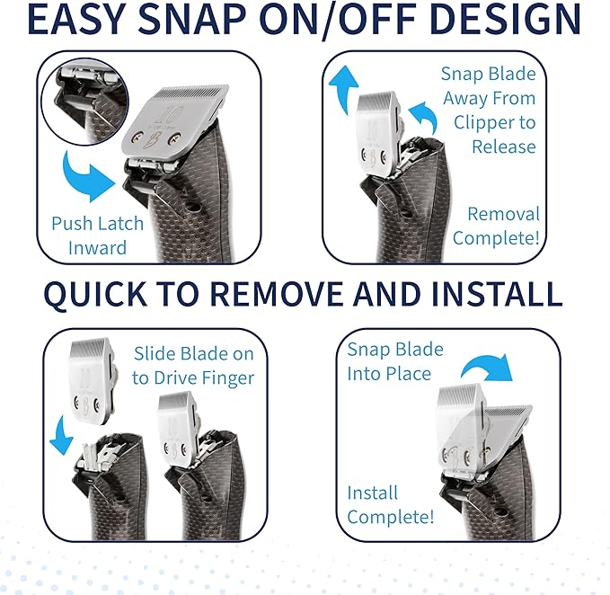 Detachable A Series 3/4 Blade Dog Grooming Cut Length 3/4" - 19mm Ideal for Large Trimming Areas Japanese Carbonized Steel Dog 19mm Replacement Blades | Compatible A5 Series(34HT)