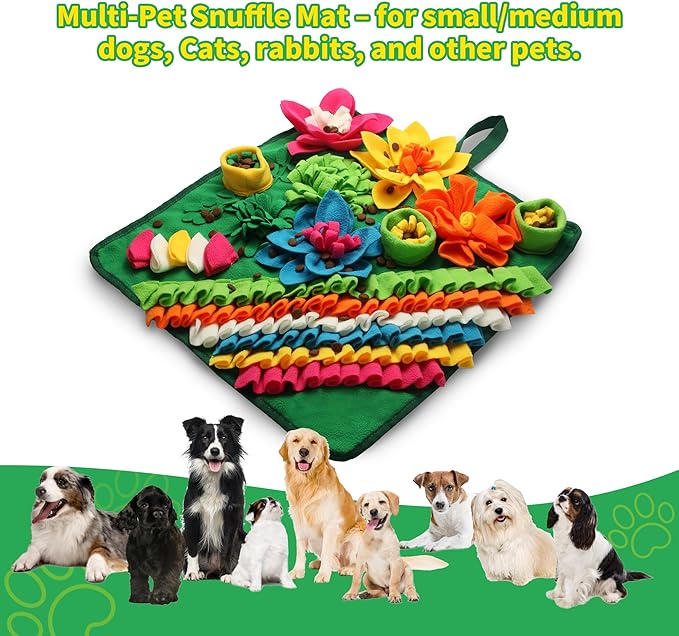 Snuffle Mat for Dogs - Christmas Dog Interactive Puzzle Toy for Mental Stimulation, Anxiety Relief & Slow Feeding, Fun Enrichment for Small/Medium Puppy & Cats