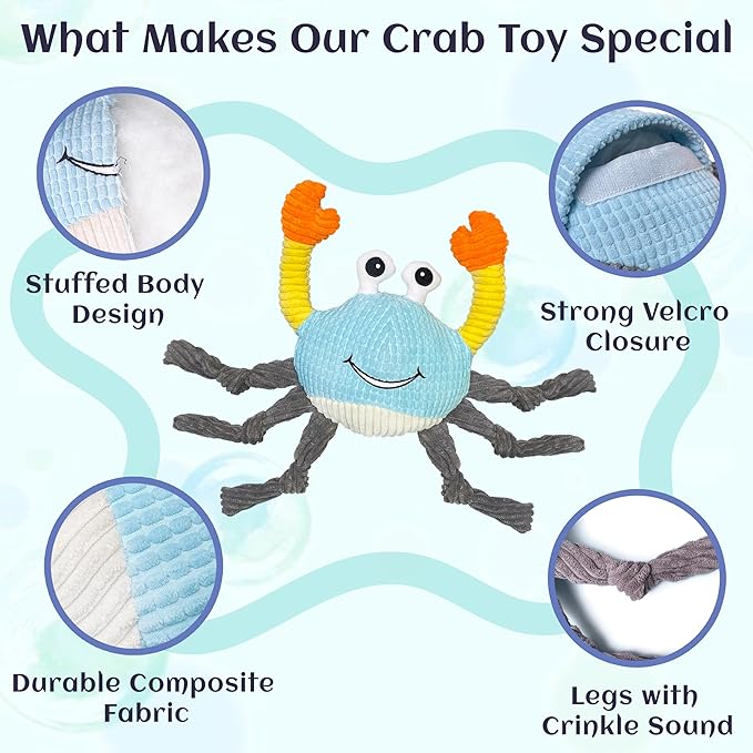 Dog Toys for Aggressive Chewers – 3-in-1 Squeaky Interactive Chew Toy with Spiky Ball for Small, Medium & Large Dog, Pet Plush Toys(Bouncing Ball Not Included)