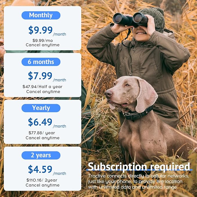 SUOFEIYA GPS Pet Tracker,Real-time Tracker for Dogs,Activity & Fitness Monitor,Virtual Fence,Waterproof,LED Light