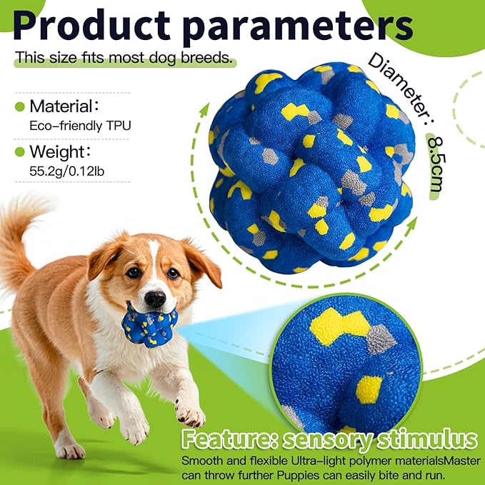 Upgrade Dog Balls Interactive Toys for Aggressive Chewers, Indestructible Tennis Durable Bouncy for Fetch Game, Lightweight Floating, 4pcs