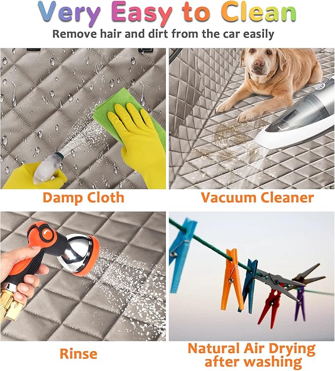 URPOWER 6-in-1 Dog Car Seat Cover for Back Seat, Waterproof Dog Car Hammock with Mesh Window, Non-Slip Pet Backseat Protector for Cars, Trucks and SUVs