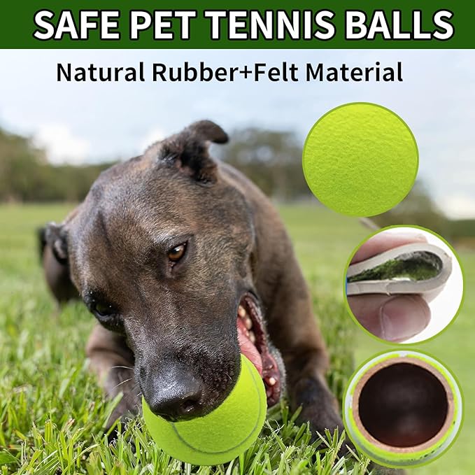 Magicorange Large Tennis Balls for Dogs, 4 Pack 4 Inch Big Tennis Ball Pet Chew Toy Large Balls for Outdoor/Indoor Sports(Multicolor, 4 Pack)
