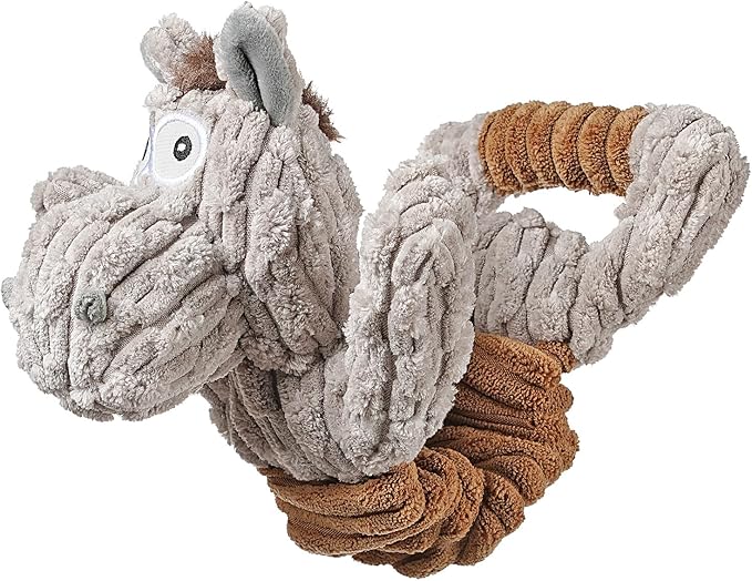 Squeaky Dog Toy, Durable Dog Toy Large Breed, Tug of War Dogs Interactive Toy, Stuffed Plush Puppy Toys with Crinkle Paper for Small, Middle, and Big Dogs(Tug of War Series, Donkey)