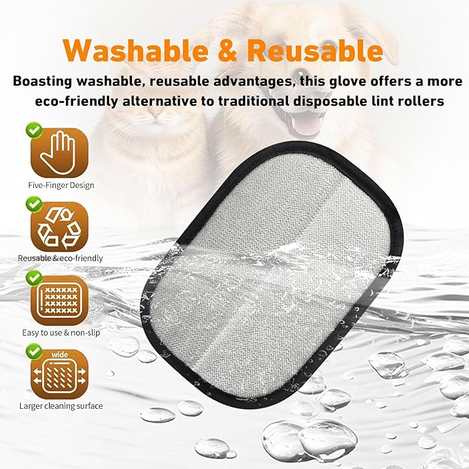 Pet Hair Removal Glove for Cats & Dogs,Upgrade Efficient Grooming Gloves for Pet Hair,Home Use Reusable Cat & Dog Hair Remover for Couch, Furniture, Carpet, Curtain(2pcs)