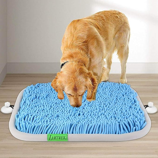 Snuffle Mat for Dogs, 17" x 21" Dog Snuffle Mat Interactive Feed Game for Boredom, Encourages Natural Foraging Skills and Stress Relief, Easy to Fill/Machine Washable with 2PCS Suction Cups