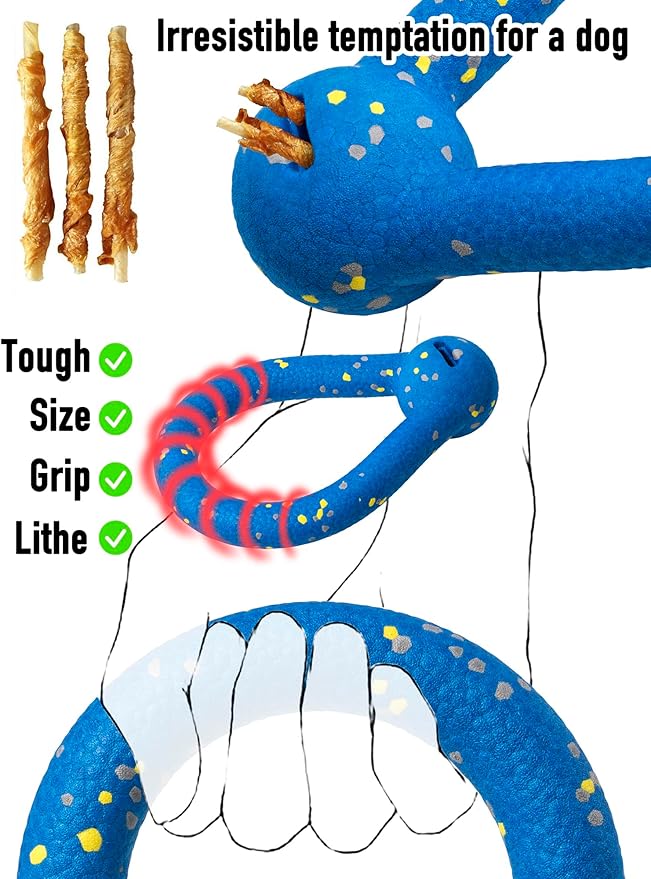 Indestructible Dog Toys Dog Toys for Large Dogs Flying Discs for Medium/Large Breeds Dog Training Ring,Floating Dog Ring Toys for Throwing,Catching Flying Lightweight Dog Toy (Blue)