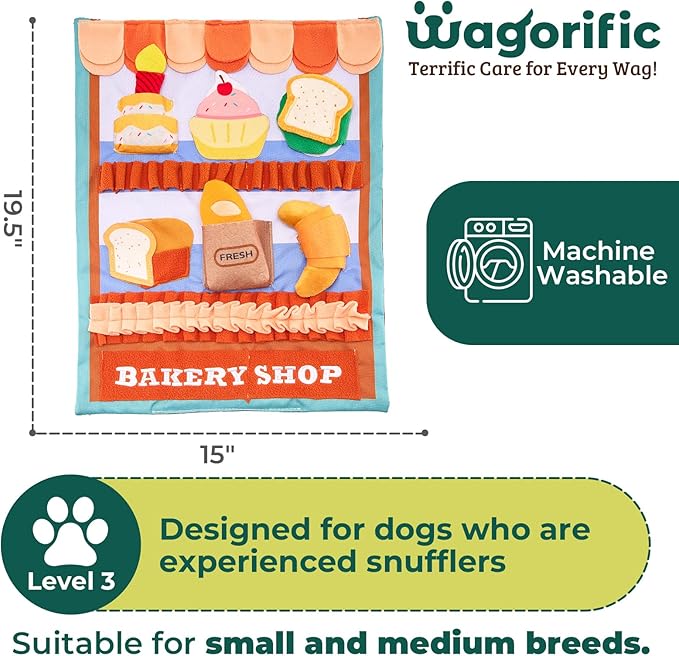 Snuffle Mat for Dogs Pastry Shoppe for Large Dog Snuffle Mat 24” x 19”, Plush Enrichment Toy for Slow Feeder, Puppy Toys to Keep Them Busy, Machine Washable, Snuffle Mat for All Breed Sizes