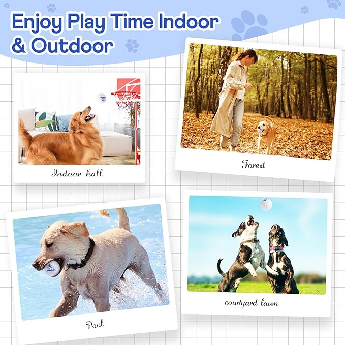 Durable Dog Chew Herding Balls - Indestructible Tennis Balls for Aggressive Chewers -Teething Toys for Puppies, Medium & Large Dogs-Interactive Bouncy Fetch Water Toys