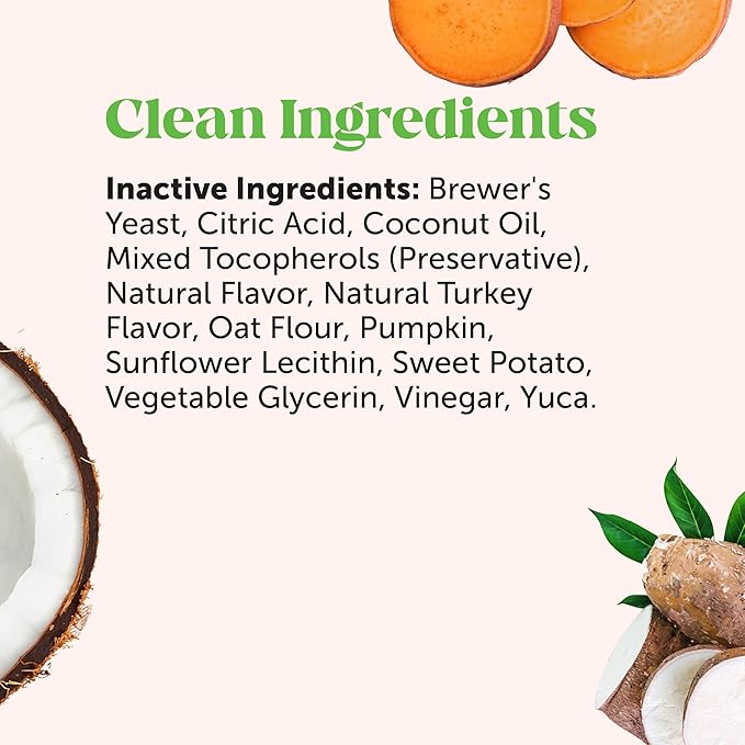 Grass Green Dog Chews - Urine Neutralizer for Lawn, Dog Pee Grass Helps Yard Stay Green Addressing Burn Spots with Probiotics & Enzymes (Turkey)