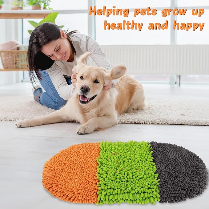 Snuffle Mat for Dogs, Interactive Toys for Pet, 12'' x 27'' Cat Slow Feeding Bowl Washable and Encourages Natural Foraging Skills, Comfortable Texture for Rabbits
