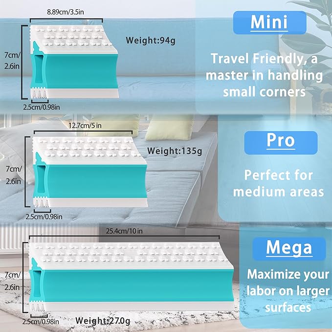 4IN1 Pet Hair Remover, Dog/Cat Fur Removal Tool - Design to Uproot and Clean Embedded Pets Hair in Carpet, Couchs, Cat Trees, Portable Fur Cleaning for Car Interior During Travel with Your pet, Pro