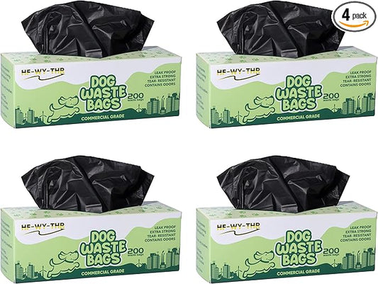 Large, Strong, Leak-proof Dog Waste Bags - 800 Count, 15 Pound Capacity, Opaque, Black Color, Ideal for Indoors and Outdoors