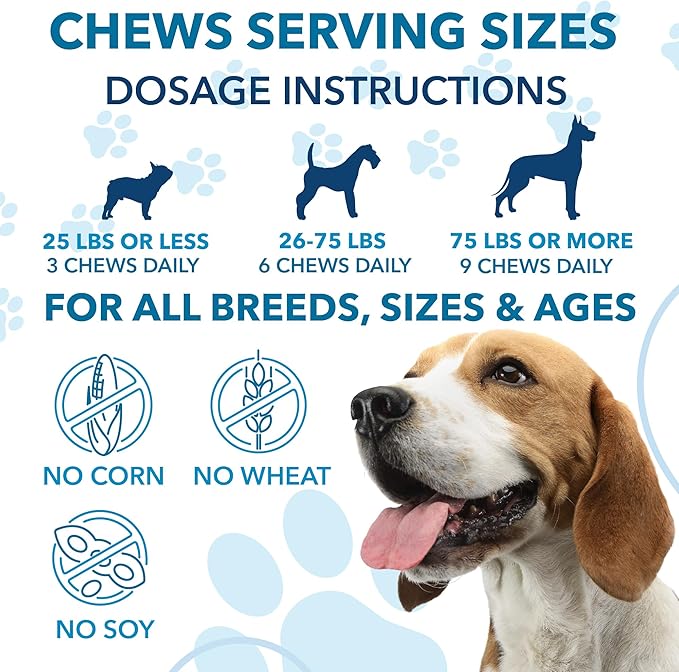 Hemp Calming Chews for Dogs with Anxiety and Stress - 360 Soft Dog Calming Treats - Dog Anxiety Relief - Storms, Fireworks, Thunder, Barking, Separation Aid - Valerian Root - L-Tryptophan - Hemp Oil