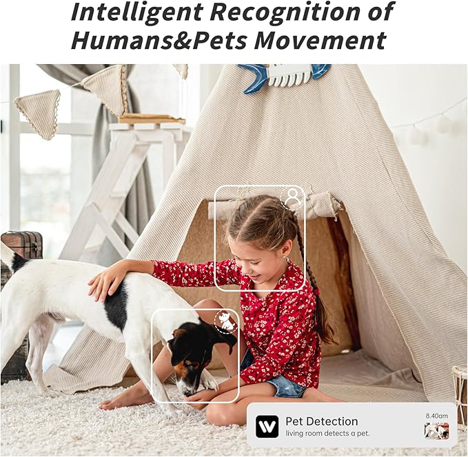 Indoor Camera 5G&2.4G WiFi Cameras for Home Security Instant 911 Alert, 360° Pan/Tilt Baby Monitor/Dog/Pet Camera AI Motion Detection Night Vision, Speaker, US Cloud Storage (1Pack)