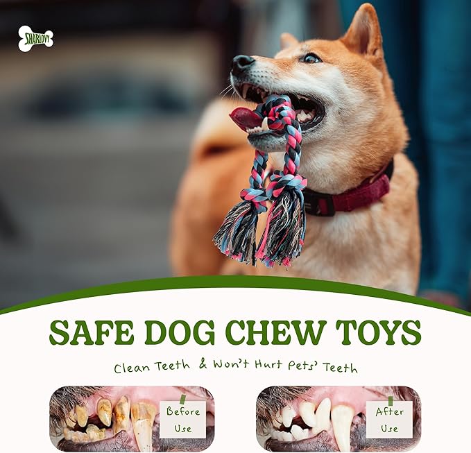 Dog Rope Toy for Large Dogs, Heavy Duty Chew Toys for Aggressive Chewers, Indestructible Durable Cotton Tug of War Rope Toys for Medium to Large Breed Teeth Cleaning