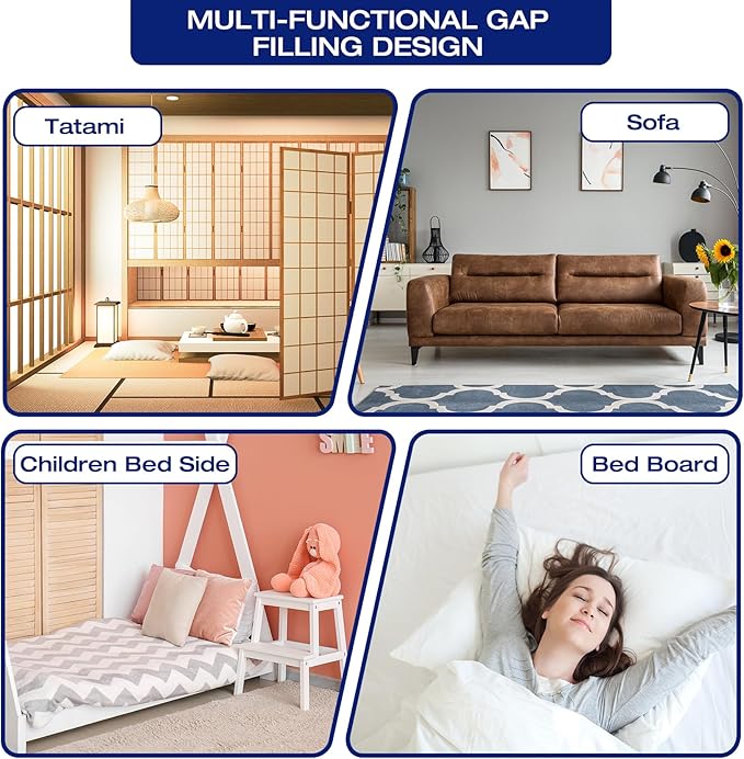 Full Bed Wedge Pillow for Headboard Gap Filler use Under Pillows for Sleep Apnea,After Surgery,Acid Reflux Relief,leg Swelling,Between Corner Wall and Mattress/Frame for Rent Home Bedroom Decor