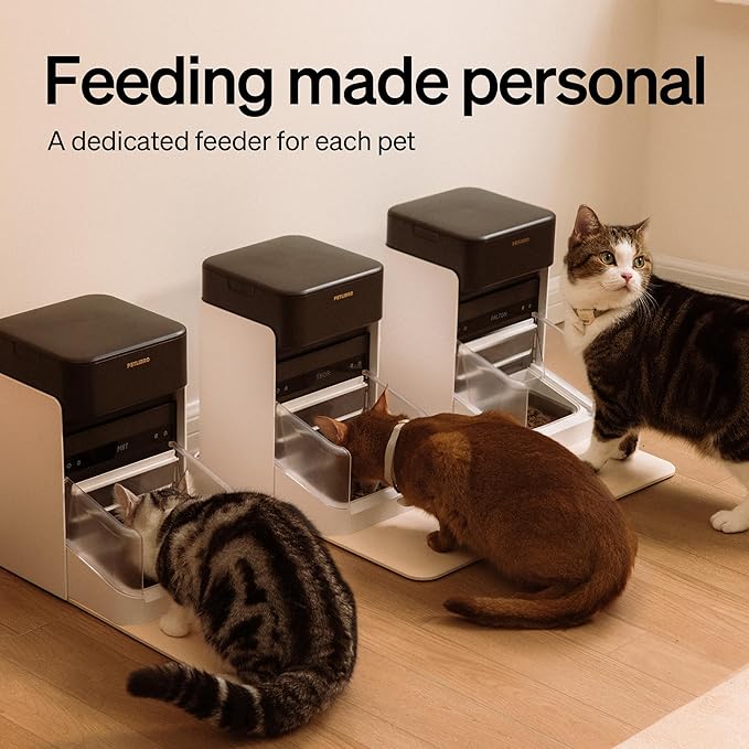 Bundle of PETLIBRO RFID Smart App Cat Water Fountain 2.4G Wi-Fi, 101oz/3L Fountain with Collar Tag+PETLIBRO Upgraded RFID Automatic Cat Feeder, 5G Wi-Fi Pet Feeder, 3L Feeder with Collar Tag,