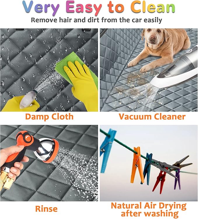 URPOWER 6-in-1 Dog Car Seat Cover for Back Seat, Waterproof Dog Car Hammock with Mesh Window, Non-Slip Pet Backseat Protector for Cars, Trucks and SUVs