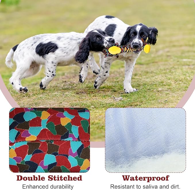 Tough Indestructible Dog Toys for Aggressive Chewers, Durable Dog Chew Toys for Large Breeds With Cotton Material & Crinkle Paper, Aggressive Chew Toys for Dogs