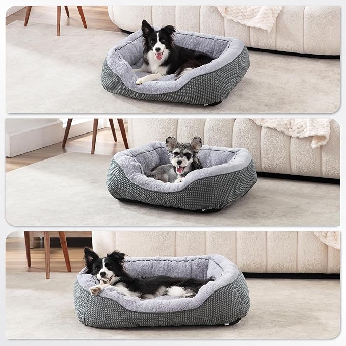 INVENHO Small Dog Bed for Small Dogs, Cat Beds for Indoor Cats Washable, Orthopedic Dog Bed, Warming Soft Calming Sleeping Puppy Bed Durable Pet Bed with Anti-Slip Bottom S(20"x19"x6")