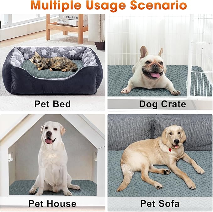 GASUR Heated Dog Bed, Waterproof Electric Dog Cat Heating Pad with Timer, Temperature Adjustable Heated Cat Bed for Winter, Auto Power-Off, Anti-bite Heating Pad for Dogs Cats-35''x24'', Large