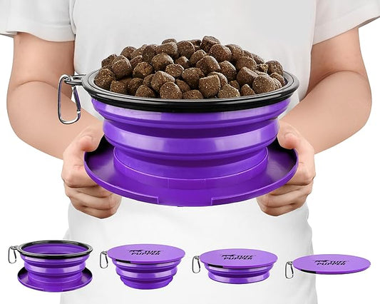 Tuff Pupper SuperBigSlurp Collapsible Dog Bowls, Extra Large Capacity, Portable, Food Safe, Odorless, Non-Toxic Silicone