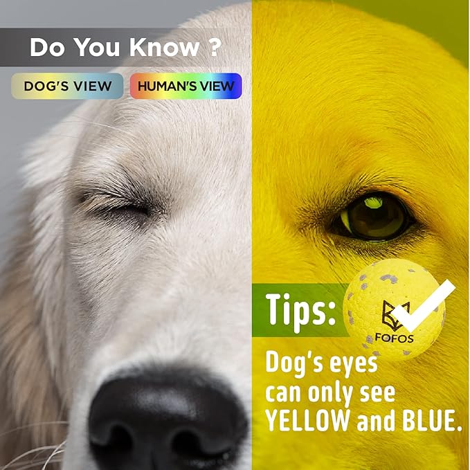 Dog Balls Chew Toys Tennis Ball for Aggressive Chewers Teething Molar Toys Water Toy Interactive Fetch Balls Gift Set for Large Medium Dog and Puppies (4 Pack, 2.75 inch)