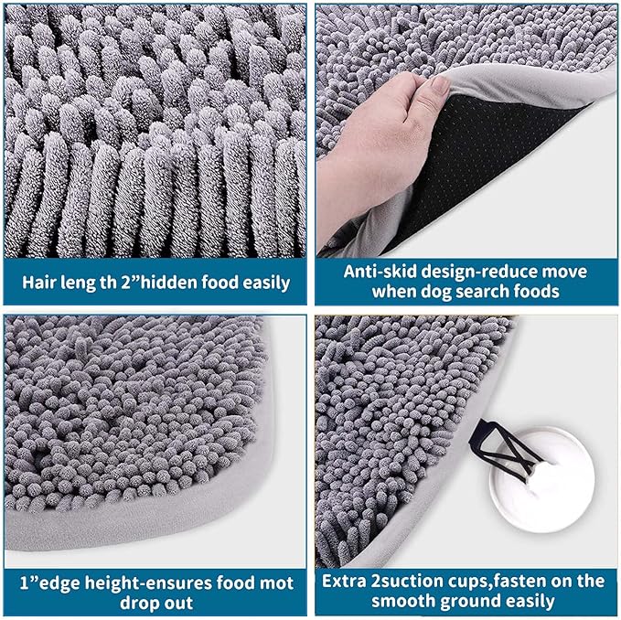 Snuffle Mat for Dogs, 17" x 21" Dog Snuffle Mat Interactive Feed Game for Boredom, Encourages Natural Foraging Skills and Stress Relief, Easy to Fill Machine Washable