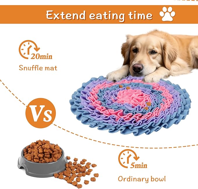 2 Pcs Snuffle Mat for Dogs, Pet Slow Feeding Interactive Toys for Smell Training, Foraging Skills, Suitable for Puppy or Cat