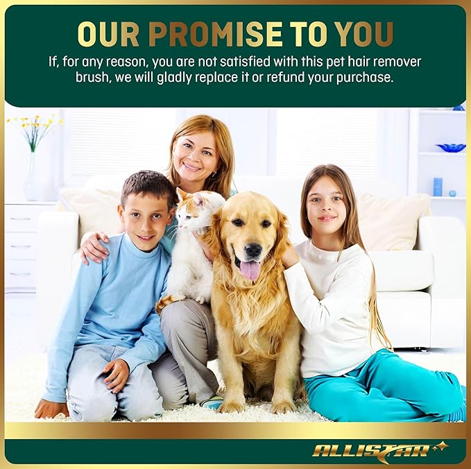 Pet Hair Remover, Lint Remover, Lint Brush for Clothes, Furniture, Carpets, Car Seats. Cat Hair Remover. Dog Hair Remover Laundry. Double-Sided. Reusable. Self-Cleaning Base. ALLISTAR (Forest Green)