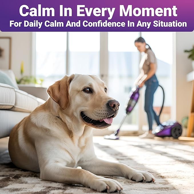 Calming Chews for Dogs Relaxation & Hyperactivity – Chamomile, Passion Flower, Valerian Root & Tryptophan Infused Calming Bites for Dog Anxiety Relief – Made in USA – 140 Count