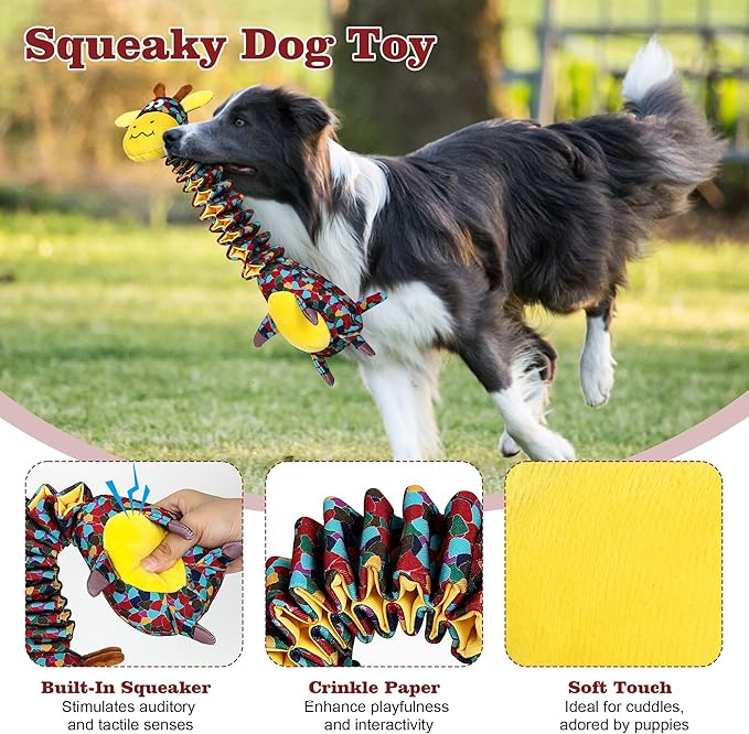 Tough Indestructible Dog Toys for Aggressive Chewers, Durable Dog Chew Toys for Large Breeds With Cotton Material & Crinkle Paper, Aggressive Chew Toys for Dogs