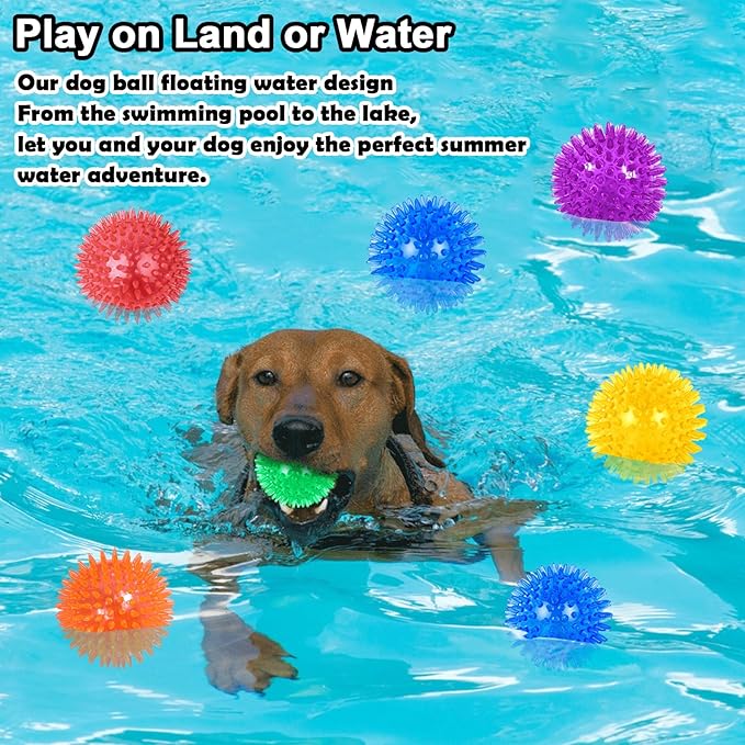 12 Pack Squeaky Dog Toys,2.5" Spiky Dog Balls,TPR Rubber Puppy Toys for Aggressive Chewers,Puppy Chew Toys Cleans Teeth and Gum Health,Squeaky Dog Balls for Small Medium Large Pet Dog Toys