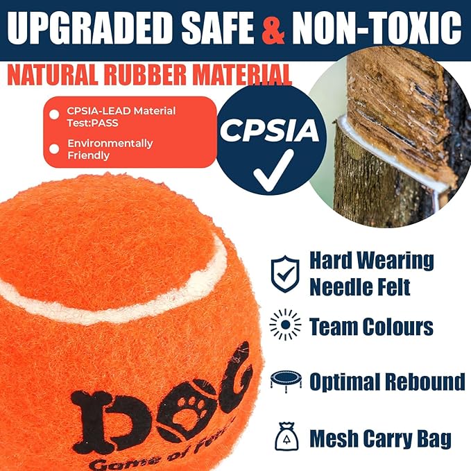 AMA SPORT Tennis Balls for Dogs 12 Pack 2.5" Multi Colors Dog Tennis Balls for Puppy Small Medium Dog Toys, Designed for Dogs Floating Water-Hunting Fetch Fun Playing Daily Exercise Mid-air Catching