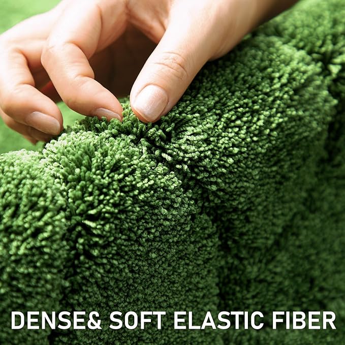 Large Dog Door Mat for Muddy Paws, 22x47 Absorbent Dirt Trapper Long Door Mat, Non-Slip Washable Mud Mat for Dogs, Polyester Microfiber Soft Pet Rug for Entryway, Mud Dog Paws, Patio (Forest Green)