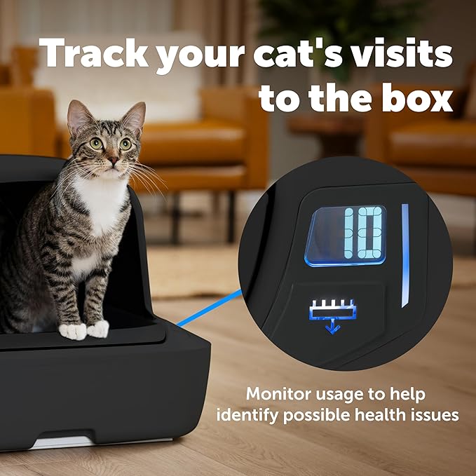 PetSafe ScoopFree Crystal Pro Automatic Self Cleaning Cat Litter Box System – Enclosed Front-Entry – Advanced Odor Control – Includes 1 Disposable Crystal Litter Tray – Black (ZAL00-18159)