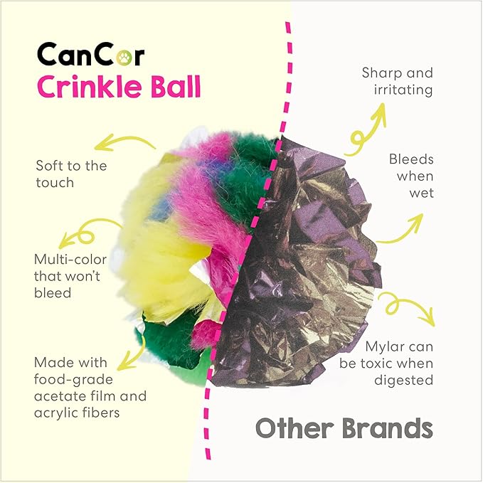 Large Cat Crinkle Ball Toy – 24-Pack of 2.5" Lightweight Indoor Kitten Toy – Soft, Sparkle, Interactive, Safe for Pets, Kittens & Cats, Enrichment & Birthday Gift, Alternative Foil-Like Toy Balls