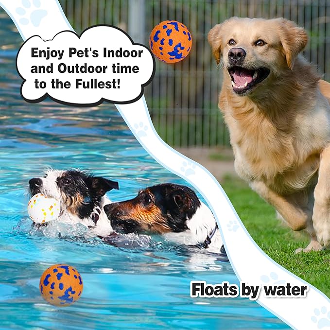 Dog Balls Tennis Ball Toys 2 Pack Dog Toys for Aggressive Chewers Indestructible Durable Teething Chew Bouncy Safe Balls Dogs Floating for Water Toy Fetch Pet Ball for Large Medium Dogs(Blue+Yellow)