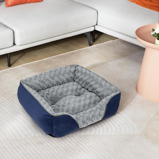 INVENHO Large Dog Bed Rectangle Washable Orthopedic Soft Calming Sleeping Durable Pet Cuddler with Anti-Slip Bottom