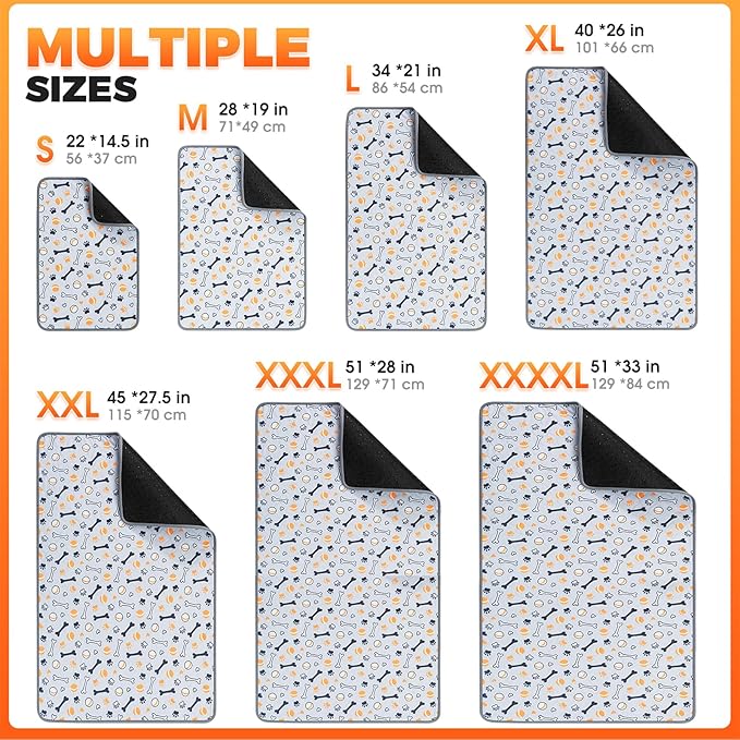 Hompet Washable Pee Pads for Dogs, 28"x19", 2-Pack Thick Heavy Absorbency Reusable Pee Pads Prevent Leakage Non-Slip, Pet Training Pads for Puppy Playpen, Crate, Potty, Floor, Bed, Sofa