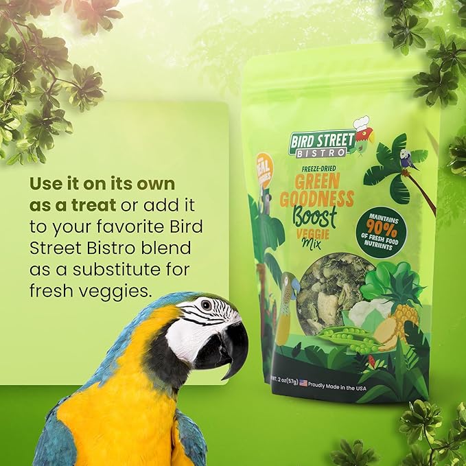 Green Goodness Bird Treats - Parrot & Parakeet Treats - Cockatiel & Conure Food